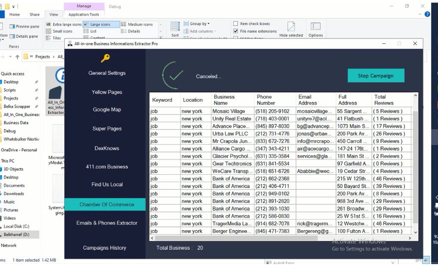 How the Extractor Works to Gather Business Data